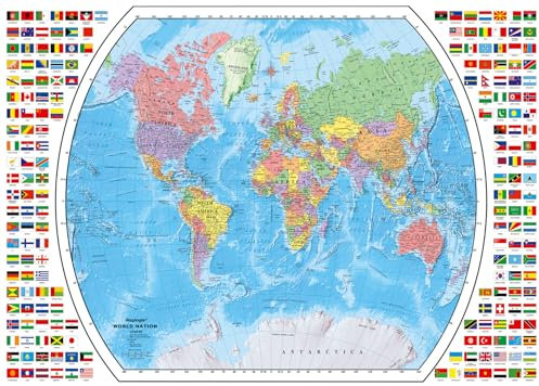 Ravensburger 19633 Political World Map Puzzle 1000pc, Adult Puzzles