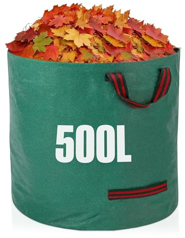 GroundMaster Runder Gartenabfallsack 500 Liter - Gartensack Stabil, Robust & Verstärkt - Big Bag Laubsack - Garten Abfallsack - Mehrzweck Großer Sack für Gartenabfälle, Bauschutt, Rasen usw.