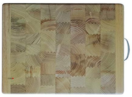 Tagliere listellare in legno di Acacia double face pesante a tasselli con tiranti inox cm.40x30x3.5
