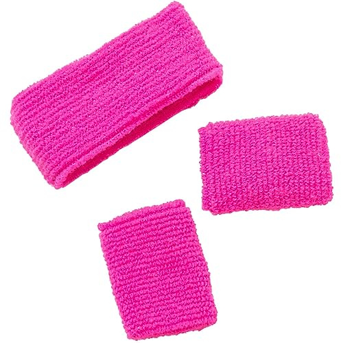 Folat 64678 Schweißbänder Neon Pink - 3 Stück