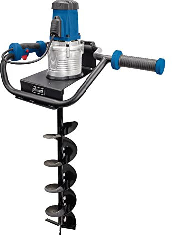 Scheppach Elektro Erdbohrer EEB1500 | Erdlochbohrer Pfahlbohrer Gartenbohrer | Bohrerlänge 560mm | handlich mit 2 Griffen | 1200W Leistung | 150mm Bohrlöcher | inkl. 150mm Bohrer | abgasfrei