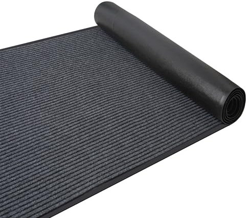 uyoyous Teppich Läufer Flur 90x300cm rutschfest Fußmatte Waschbar Schmutzfangmatte Kommerziell Teppiche Schmutzläufer Meterware PVC Teppichläufer für Wohnzimmer Schlafzimmer Küche Büro Flur, Grau