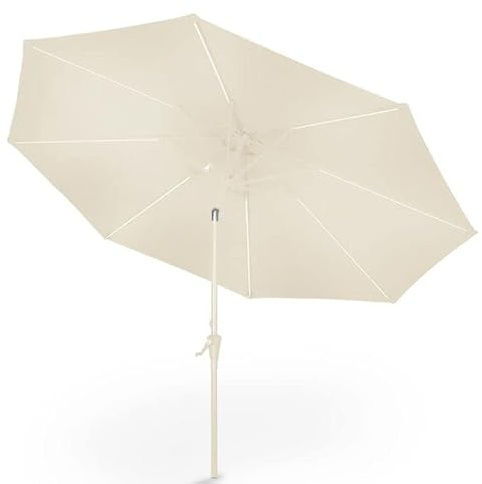 blumfeldt Calais Sonnenschirm, 300 cm x 265 cm höhenverstellbarer und faltbarer Gartenschirm mit Solar-LED-Beleuchtung und UV-Schutz Wasserdichter Sonnenschutz für Balkon, Terrasse und Gartenschirm