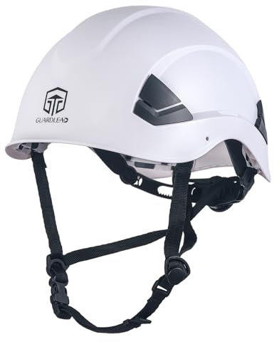 Casco di sicurezza in ABS bianco, con prese d'aria e fascia regolabile, approvato CE EN397, casco da lavoro leggero per sicurezza e protezione