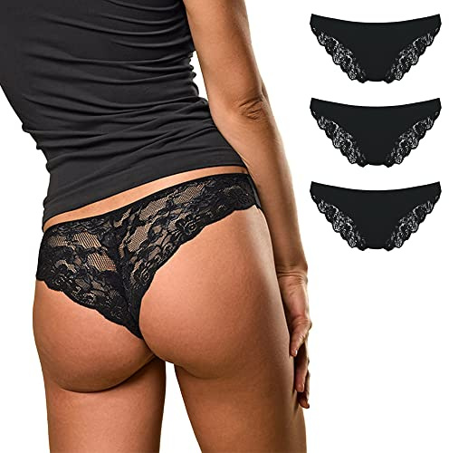 FOCENZA Brasiliana Donna in Pizzo e Microfibra | 3 Pezzi | Vari Colori