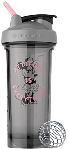 BlenderBottle Disney Mickey & Minnie Shaker Bottle Pro Serie, perfekt für Protein-Shakes und Pre Workout, 800 ml, Attitude is Everything