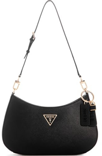 GUESS Noelle Umhängetasche mit Reißverschluss oben, Schwarz, Einheitsgröße