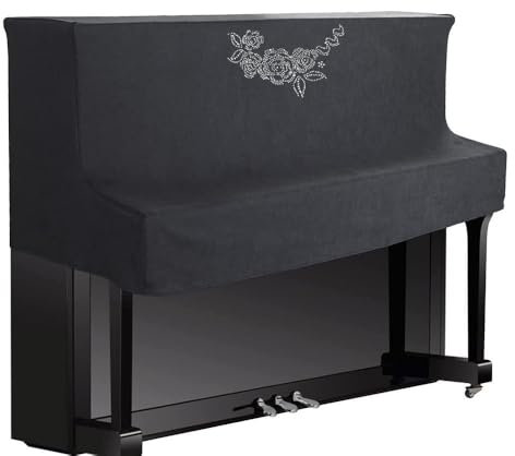Vertikales Klavier Abdeckung 88 Tasten Piano Cover Klavier-staubschutz Keyboard Anti-Staub Stoff Aufrecht Klavier Zubehör Universelle Größe, Black
