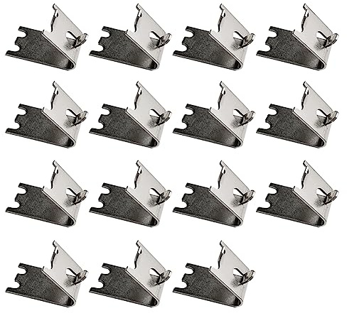 HugeDE 15 Pcs Stainless Steel Freezer Shelf Clips Freezer Cooler Shelf Supports Replacement Shelf Square Buckles Clips for Refrigerator