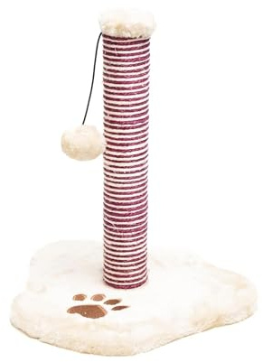 Aqpet Poste rascador para Gatos, árbol de Juego para Gatos con Bola, 39 cm, Color Beige