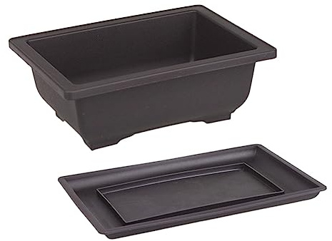 MagiDeal Pots d'entraînement avec Plateau à l'extérieur Pots d'entraînement bonsaï Pratiques Modernes Pots de Fleurs durables Portables pour Balcon Cour, Rectangle S