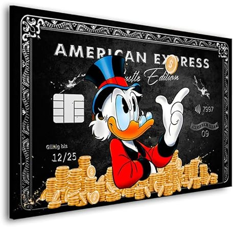 Kunstgestalten24 Leinwandbild Dagobert Amex Pop Art Comic Hustle Wand Bild Raum- u. Wanddekoration