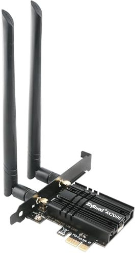 WLAN Karte PCIe WiFi 6 Bluetooth 5.2, Intel WiFi 6 AX200, Bis zu 3000Mbit/s PCIe WiFi 6 Karte, 5G/2.4G WLAN Netzwerkkart für PC Windows 11/10(64bit)