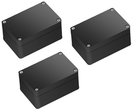 3 Pezzi Scatola di Derivazione, Scatola di Giunzione Esterna, Scatola di Progetto Elettronica, Strumento Scatola di Alimentazione in Plastica per Esterno, Nero, 100 x 68 x 50mm