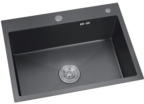 XJTNLB Fregadero Cocina 1 Seno con Escurridor Fregadero Bajo Encimera Inox Kit de Fregadero Rectángulos 680x450mm