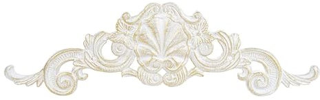 Sungmor Wanddekoration aus Gusseisen, Motiv: Lilien-Motiv, Vintage-Stil, grüne Metall-Blume, verschnörkelt, 39,4 cm lang, geschnitzte Applikationen, Onlays, Wandtür, Schrank, Kaminaufsatz,