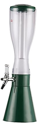 Torre de la Cerveza Enfriador de torre de cerveza con tubo de hielo extraíble Dispensador de torre de cerveza de mesa verde for bar cafetería, 3L Dispensador de Bebidas Party Tower