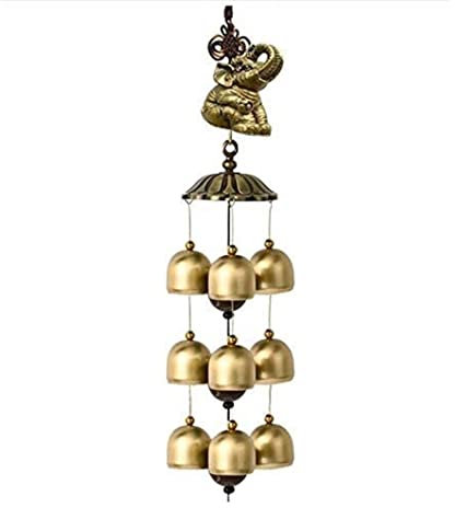 TOTIKI Carillon À Vent Vintage Carillon Éolien Cloches Chinois Feng Shui Porte-Bonheur Ornement Suspendu Décor Extérieur Carillons Éolien Feng Shui(D)