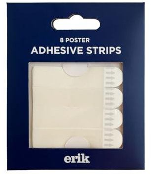 Grupo Erik: Strisce Adesive per Muro | Pack di 8 Striscette Adesive, 4 x 1,5 cm, ideali per Appendere Posters, Foto, Disegni, Documenti - Appendi Poster, Strisce Adesive Appendiquadri