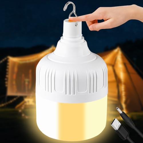 POCKETMAN 3 in 1 LED Campinglampe,Tri Farbe dimmen,3 Lichtmodi ,Weißes Licht, neutrales Licht, warmes Licht,150W,Eingebaute Batterie Camping Laterne,USB Wiederaufladbar,Stromausfall Notfall (150W)