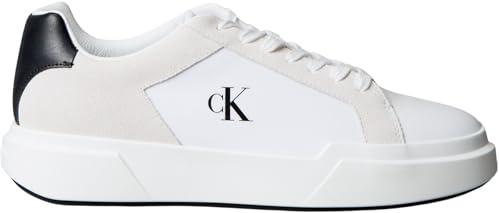 Calvin Klein herr Chunky Cupsole snörning LTH mix Ym0ym01348låg topp, Vit ljus vit svart, 42 EU