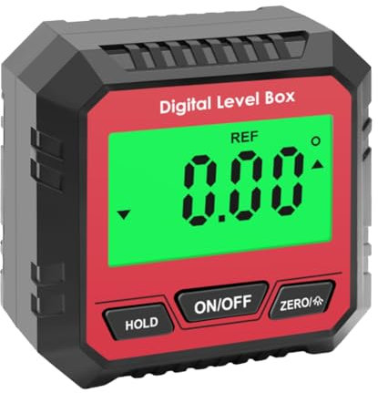 GIWFBQTR Universal-Winkelmesser, 90 Grad, Mini, Elektronisch, Digital, Winkelmesser, Neigungsmesser, Tester, Messwerkzeug, Wasserwaage, Rot und Schwarz
