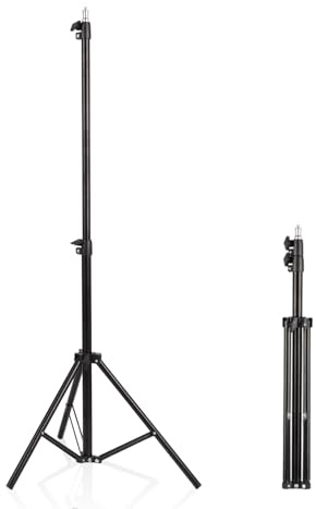 ClarVise Professional Tripod Stand, Mini Projector Tripod,Adjustable Height Light Stand for Ring Light/Webcam/Mini Projector/Phone, Portable Light Duty Support (Black,22-63)