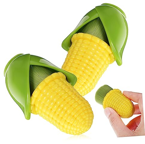 SAFIGLE 2stücke Gesichtsbürste Für Reinigung Mais Form Tragbar Gesichtspinsel Multifunktional Make-up Pulver Pinsel Reiniger Puderpinsel