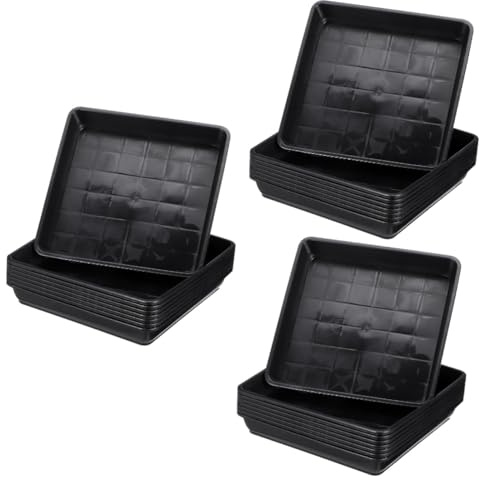 Toddmomy 3 Ensembles Plateau De Fleurs Plastique Lot de Soucoupes Carrées pour Pots De Bonsai Dimensions Protection pour Plantes Fleurs 8 Pièces * 3