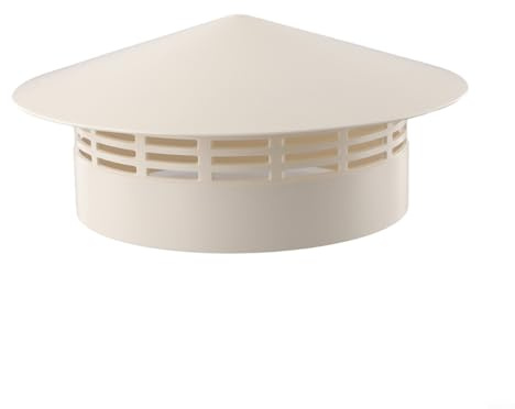 HEIBTENY Grille de ventilation de toit en PVC, capuchon anti-pluie rond pour conduit de cheminée d'évacuation de tuyau de 75 à 250 mm, couvercle de dôme résistant aux intempéries(200mm)