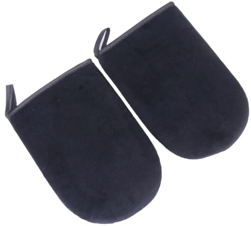 Alipis 2 piezas Manoplas Autobronceadoras Negras Aplicador de Loción sin Sol Guantes Suaves y Reutilizables para Aplicar Bronceado Uniforme y Natural Rostro y Cuerpo