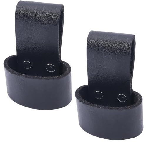 CALFOVERA 2Pcs Cowhide Black Leather Axe Holster Holder Viking Iron Snap in Hold Hatchet Sheath Axe Carrier Belt Loop Small Firefighters Hammers Sleeve Holders for Multi Tools Belts Supplies