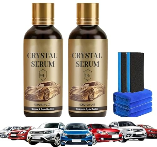 PTZ Crystal Serum,Graphene Ceramic Coating for Cars,9H +Keramikversiegelung für Autos,Ceramic Versiegelung Auto,Quick Effect Coating Agent,Keramik Versiegelung für Glanz mit Versiegelungs-Effekt (2PC)