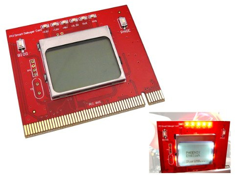 KALEA-INFORMATIQUE Tester für Motherboards mit LCD-Bildschirm. Desktop-PC-Schnittstelle an einem PCI-Anschluss.