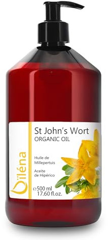 onzentriertes Johanniskrautöl: Gesichts- und Körperbehandlung, Entspannendes und Beruhigendes Massageöl, Natürliches Feuchtigkeits- und Hautpflegemittel - 500 ml
