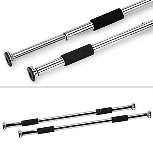 HomeZone Chrome Finish Door Gym Adjustable Pull Up Bar Doorway Workout Gym Equipment - Strong and Durable Home Gym Abs Upper Body Fitness Equipment for Strength Training Upper Arms Chin Up Bar