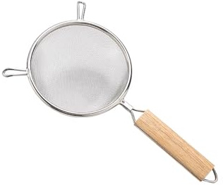 Finmaskiga silar i rostfritt stål för kök, durkslag med handtag, siktar för mat, te, ris, olja, nudlar, frukt, grönsaker (12,5 cm)