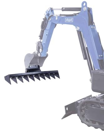 Scheppach Râteau de Pelleteuse pour Mini-Pelle EXC815 - 10 Griffes