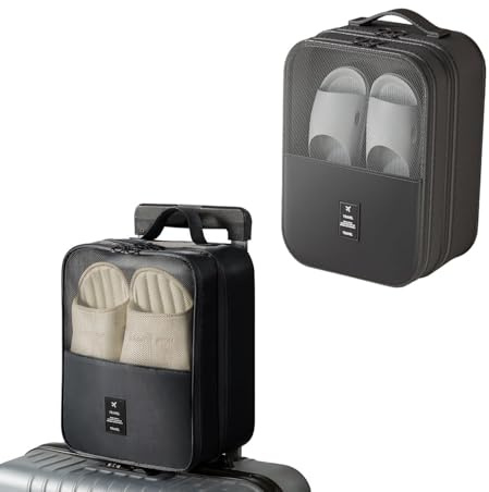 Resdenio 2 Pack Shoe Bags for Travel - Holds 3 Pair of Shoes, Portable Shoes Storage Bag Organizer, Travel Luggage Shoe Organizer for Women and Teenager (Black)