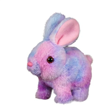 Juguete de conejo de salto, conejo lúpulo | Animales de peluche de conejo simulados | Figuras de peluche interactivas, saltar, sacudir la nariz, orejas temblorosas, saltar un animal robótico para