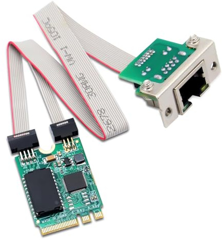 Tarjeta Ethernet M.2 2.5G Gigabit LAN, M.2 Key A+E 2.5 GB tarjeta de red con chipset RTL8125B, adaptador de red PCIExpress de puerto único para Win/Linux