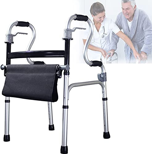 Gehgestell Rollator-Rad, höhenverstellbar, mit Rädern, Ein-Knopf-Bedienung, kompakt zusammenklappbar, leicht, Standard für Senioren, Gewicht 179 kg