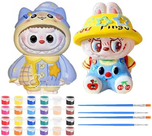 Plaster Doll Painting Kit Kids, Paint Arts and Crafts for Kids,Educational DIY Crafting Painting Creative Arts and Crafts for Ages 3-16 (Height 10cm)