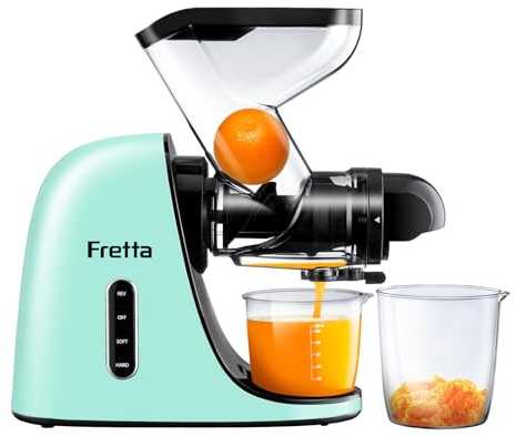 Fretta Extractor de Zumo Prensado en Frío 76 mm, libre de BPA (Blue)