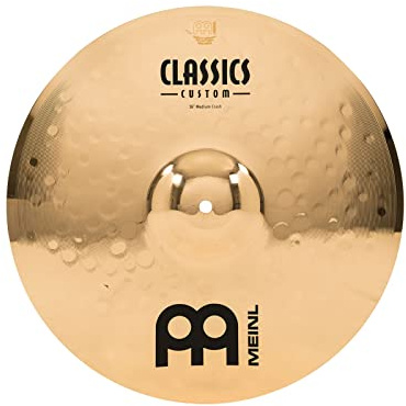 Meinl Cymbals Classics Custom Brilliant Plato Crash Medium de 16 pulgadas (40,64cm) Platillos de Batería - Pareja - Bronce B12, Acabado Brillante (CC16MC-B)
