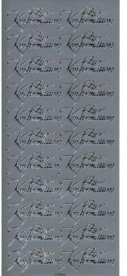 Peel Off Sticker, Zur Konfirmation, silber - VE - 12 - Stück