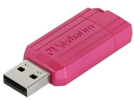 Verbatim Clé USB PinStripe 32Go I USB 2.0 I Memory Stick USB I pour laptop ordinateur portable ultrabook TV autoradio I Stick USB 2.0 I Clé USB avec mécanisme poussoir I rose fuchsia