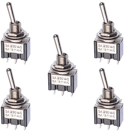 5 x On/Off Mini Small Toggle Switch Miniature SPST (Pack of 5)