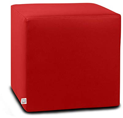 Arketicom Sitzwurfel Pouf Dado, Kunstleder Cube (Abnehmbare) Und Polyurethan Rote Klar 35x35