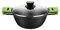BRA Prior Cacerola cóncava, Aluminio fudido, Negro, 28 cm